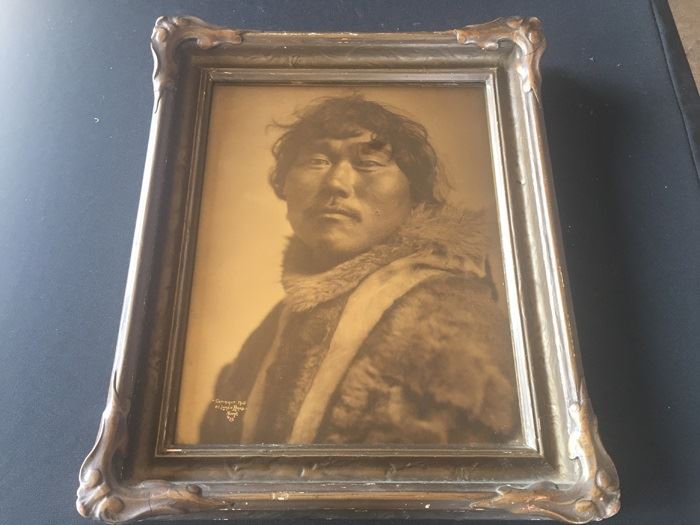 RARE Antique 1905 Lomen Bros Orotone Goldtone Photo Eskimo Indian Nome Alaska Antique Frame [Photo 8]