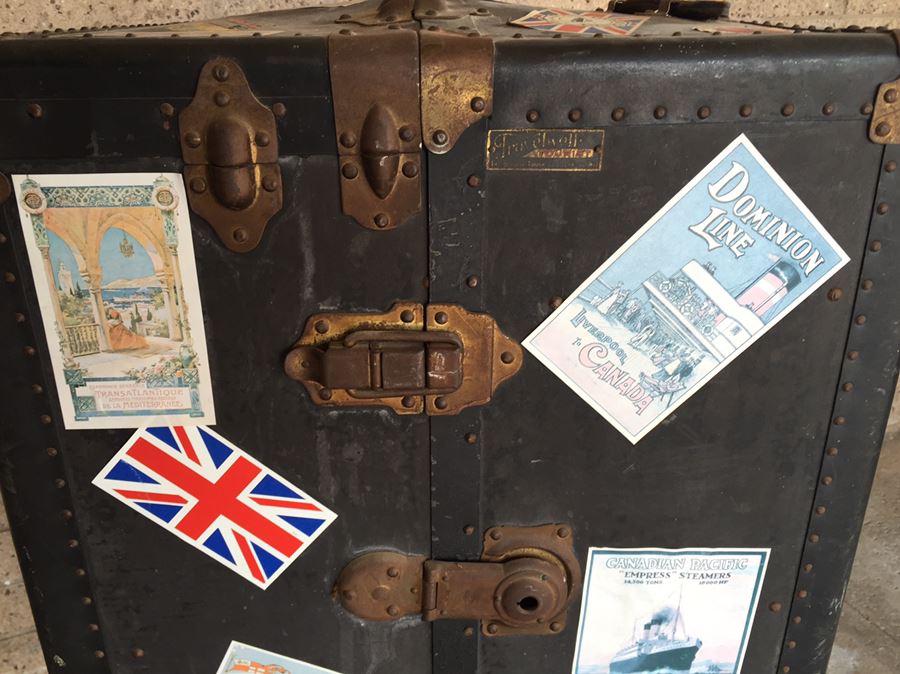 Vintage 1900s Steamer Trunk Travelwell Trunks By Schmit Trunk Co Oshkosh, Wis. [Photo 15]