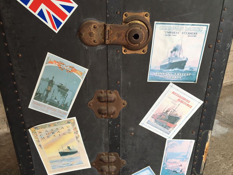 Vintage 1900s Steamer Trunk Travelwell Trunks By Schmit Trunk Co Oshkosh, Wis. [Photo 16]