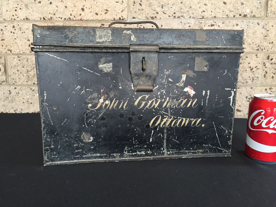 Old Metal Box With Hand Painted Lettering And Old Lock From Ottawa Canada [Photo 1]