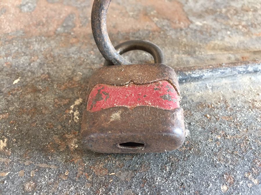 Old Metal Box With Hand Painted Lettering And Old Lock From Ottawa Canada [Photo 3]