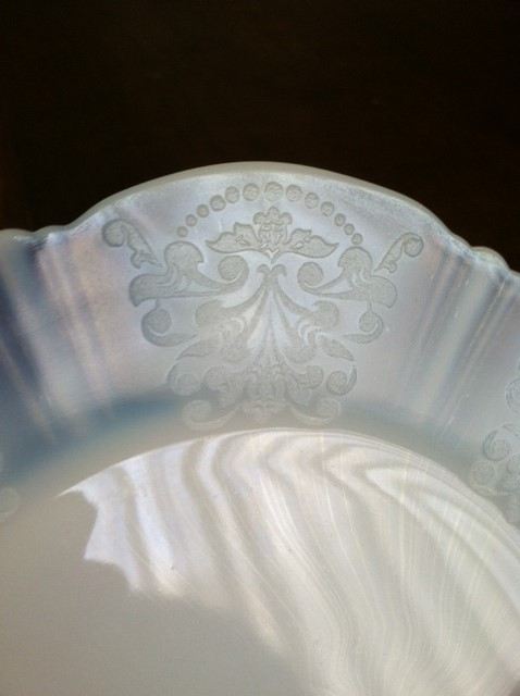 Beautiful Set of Vintage Milk Glass Plates and Large Platter [Photo 4]