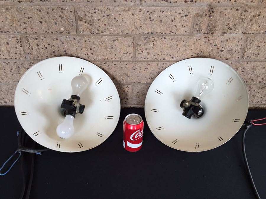 Pair Of Mid-Century Metal Hanging Light Fixtures [Photo 2]