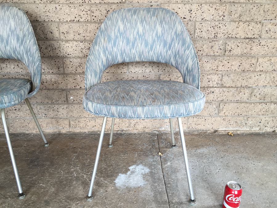 Pair of Iconic 1950's KNOLL Eero Saarinen Executive Armless Chairs That Have Been Reupholstered [Photo 4]