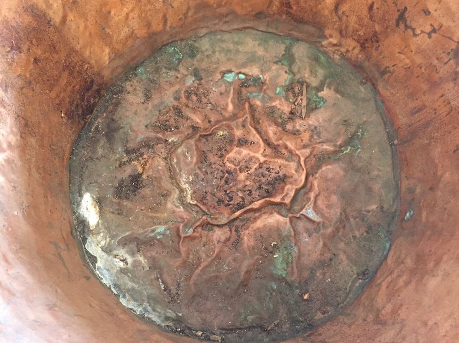 Large Heavy Hammered Copper Bucket Pale With Handle [Photo 7]