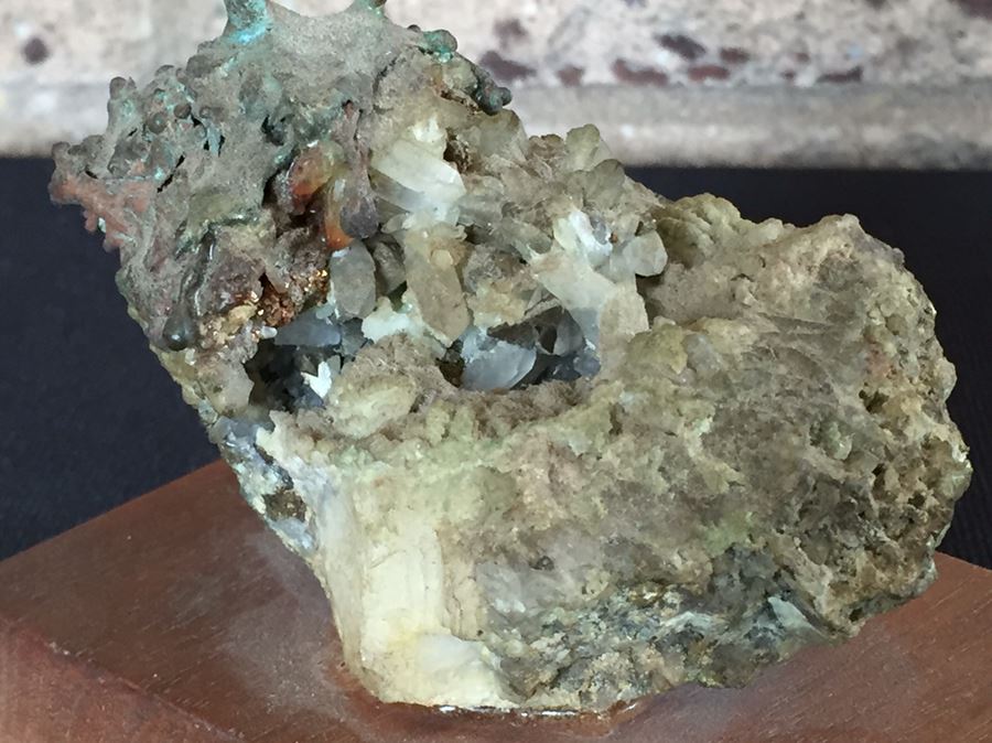 Signed Rock And Metal Sculpture On Wooden Base [Photo 7]