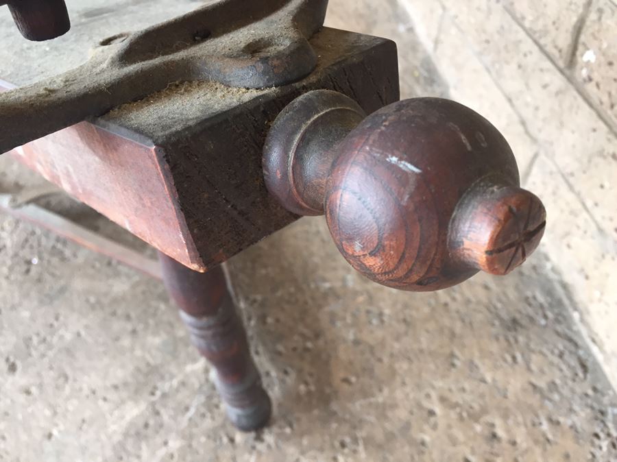 Antique Primitive Spinning Wheel 14 Spokes [Photo 9]