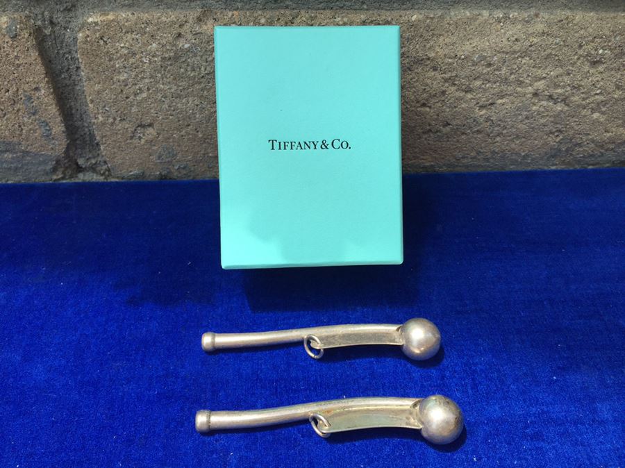 Pair Of Tiffany & Co Sterling Silver Bosuns Whistles Boatswains NAVY Rare [Photo 4]