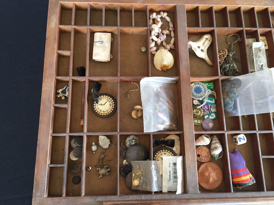 Old Industrial Printers Tray Great For Displaying Items - Filled With Goodies [Photo 6]