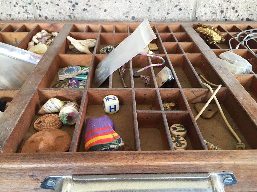 Old Industrial Printers Tray Great For Displaying Items - Filled With Goodies [Photo 4]