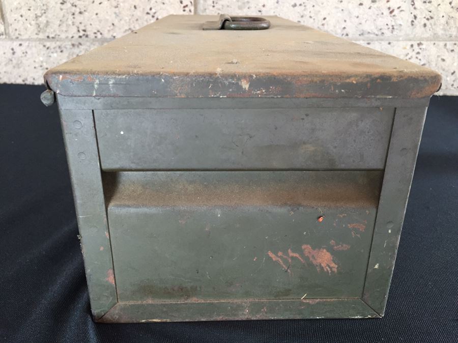Vintage Metal Toolbox Filled With Tools, Saw & Level [Photo 8]
