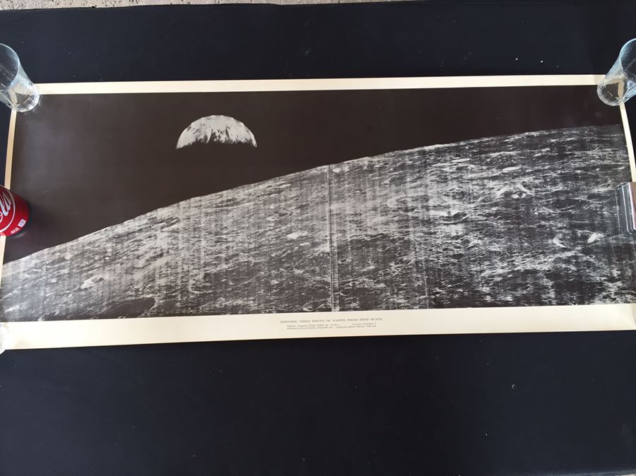 Vintage Poster Showing First View Of Earth From Space