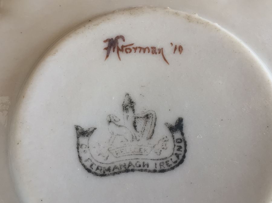 Vintage Hand Painted Belleek Ireland Cups And Saucers [Photo 3]