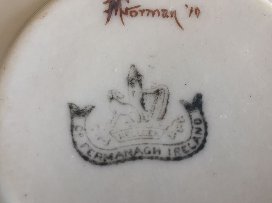 Vintage Hand Painted Belleek Ireland Cups And Saucers [Photo 15]