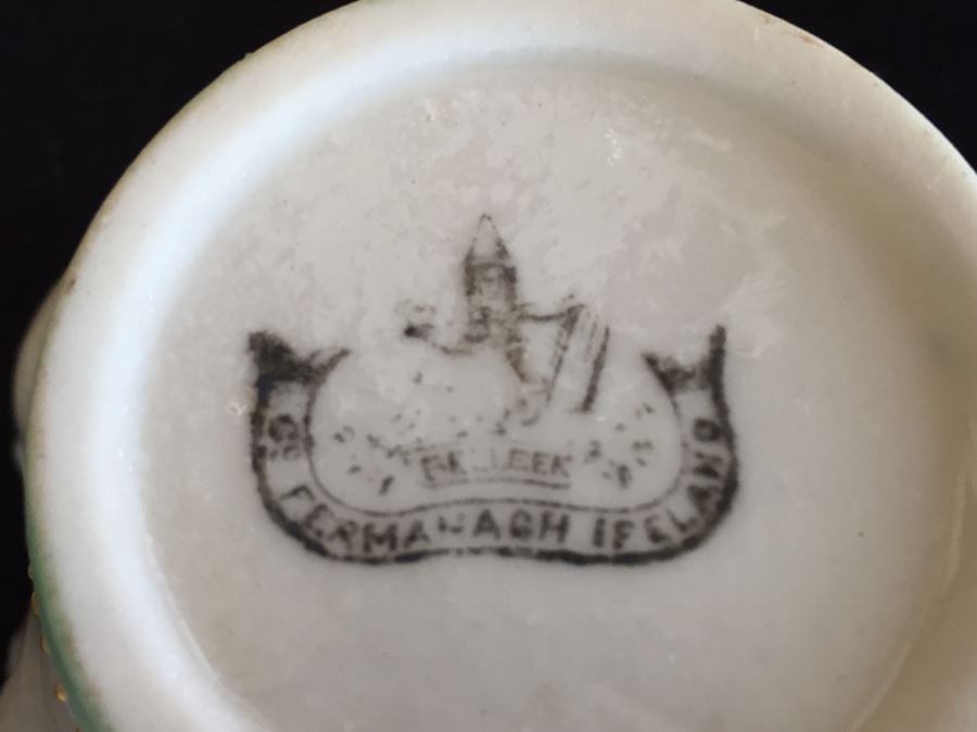 Vintage Hand Painted Belleek Ireland Cups And Saucers [Photo 9]