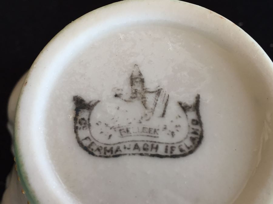 Vintage Hand Painted Belleek Ireland Cups And Saucers [Photo 10]