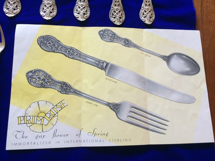 Vintage 1937 International Sterling Silver Primrose Pattern Flatware - 116 PIECES [Photo 13]