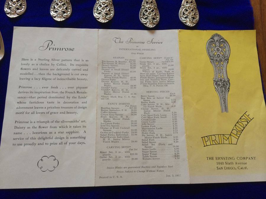 Vintage 1937 International Sterling Silver Primrose Pattern Flatware - 116 PIECES [Photo 12]