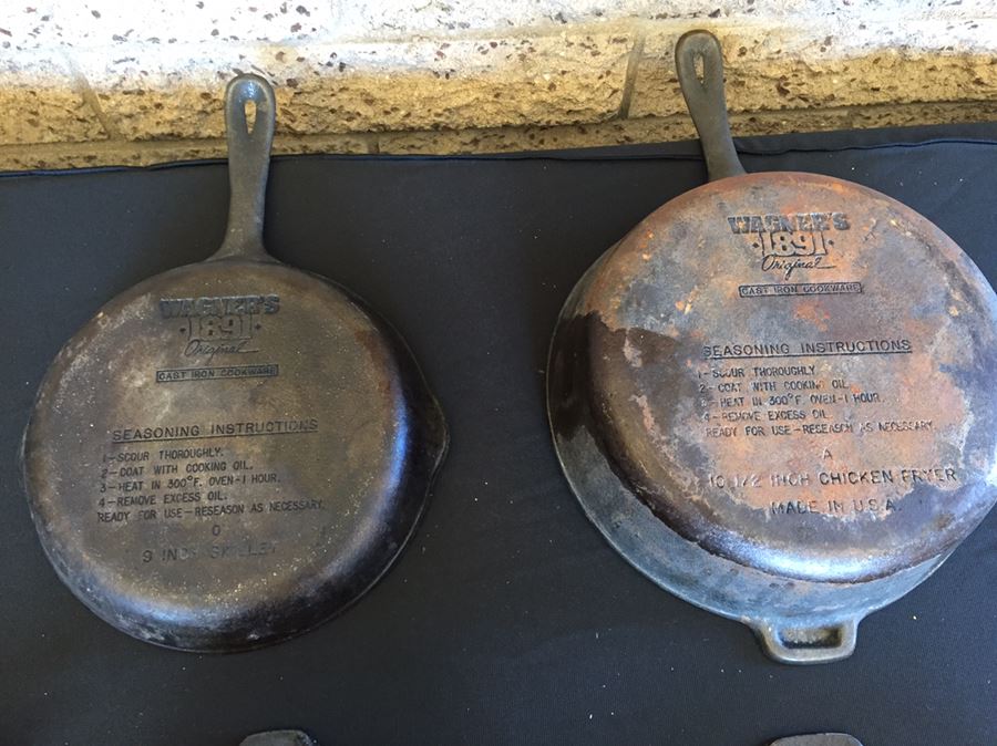 Various Cast Iron Skillets Including Wagner Ware Sidney [Photo 16]