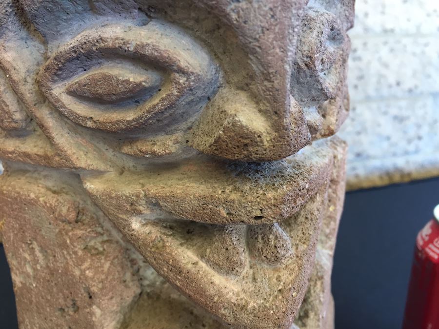 Vintage Volcanic Rock Carved Statue Totem [Photo 6]