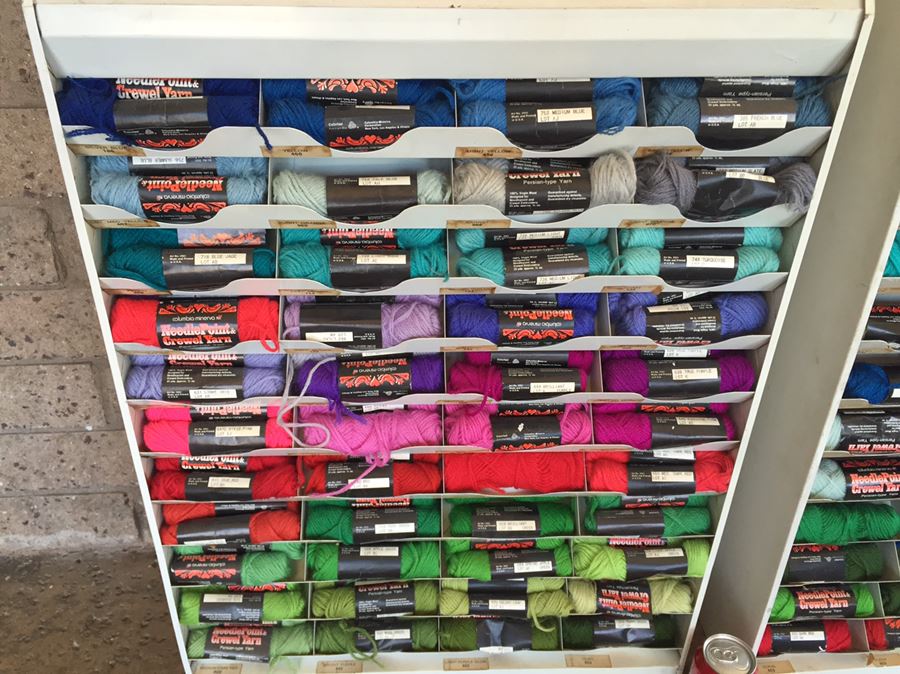 Pair Of Needlepoint & Crewel Yarn Metal Store Fixtures With Yarn [Photo 3]