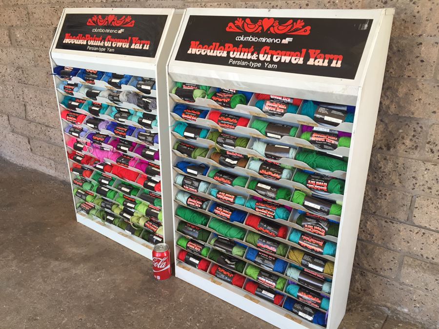 Pair Of Needlepoint & Crewel Yarn Metal Store Fixtures With Yarn [Photo 5]