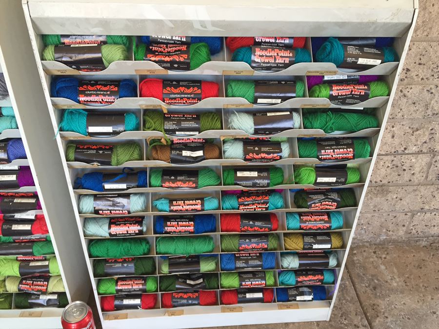 Pair Of Needlepoint & Crewel Yarn Metal Store Fixtures With Yarn [Photo 4]