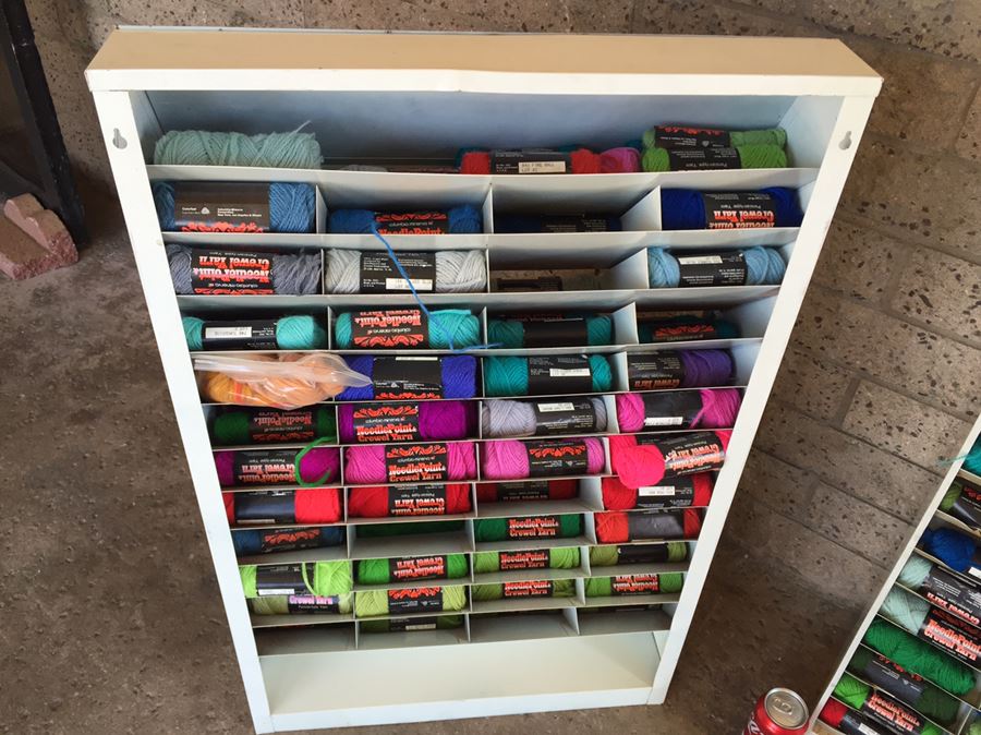 Pair Of Needlepoint & Crewel Yarn Metal Store Fixtures With Yarn [Photo 7]