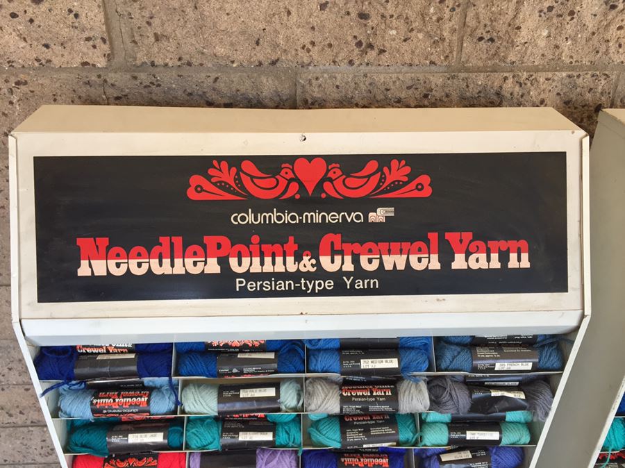 Pair Of Needlepoint & Crewel Yarn Metal Store Fixtures With Yarn [Photo 2]