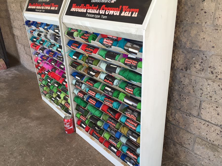 Pair Of Needlepoint & Crewel Yarn Metal Store Fixtures With Yarn [Photo 6]