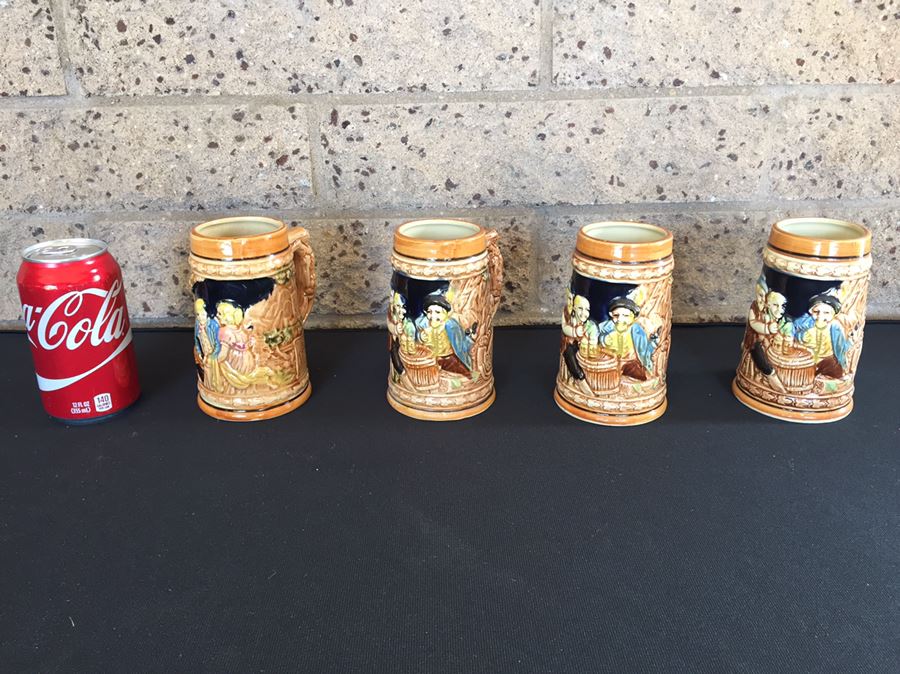 Small Hand Painted Beer Steins Japan [Photo 1]