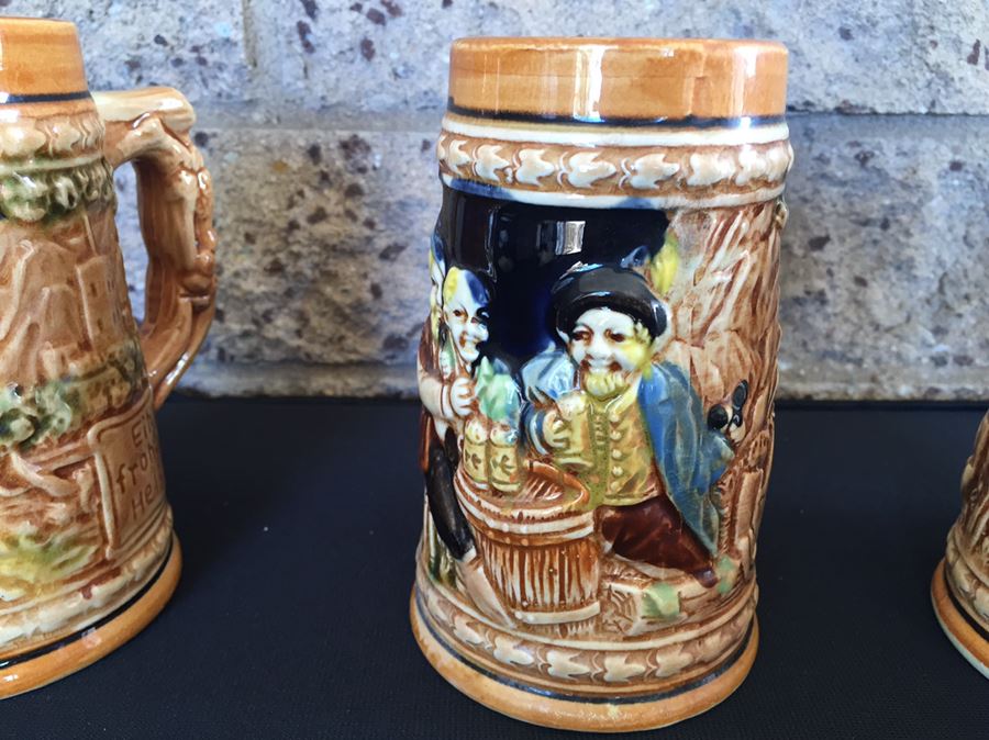 Small Hand Painted Beer Steins Japan [Photo 3]