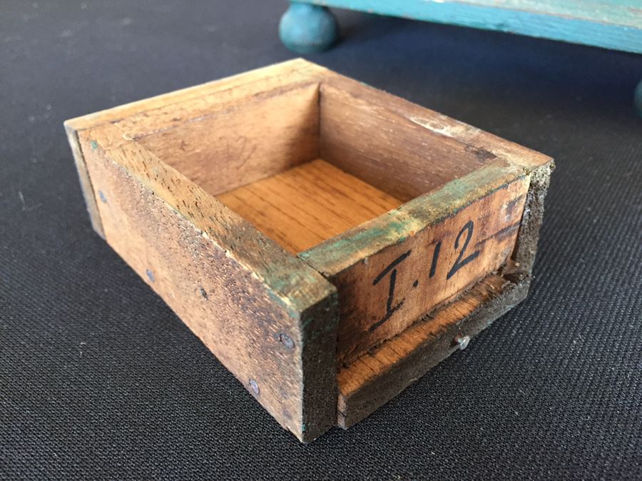 Vintage 14 Drawer Green Jewelry Trinket Box [Photo 5]