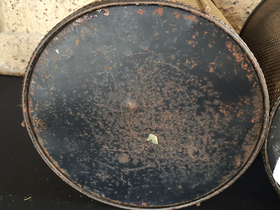 Pair Of Vintage Industrial Metal Waste Baskets [Photo 6]