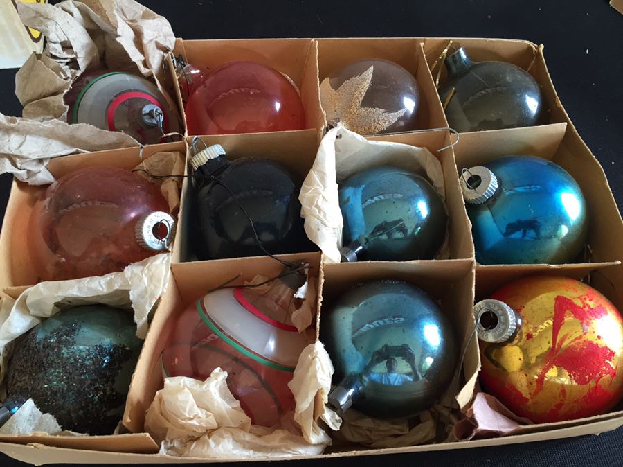 Two Boxes Of Vintage Glass Ornaments Premier Glass Works & Germany [Photo 2]