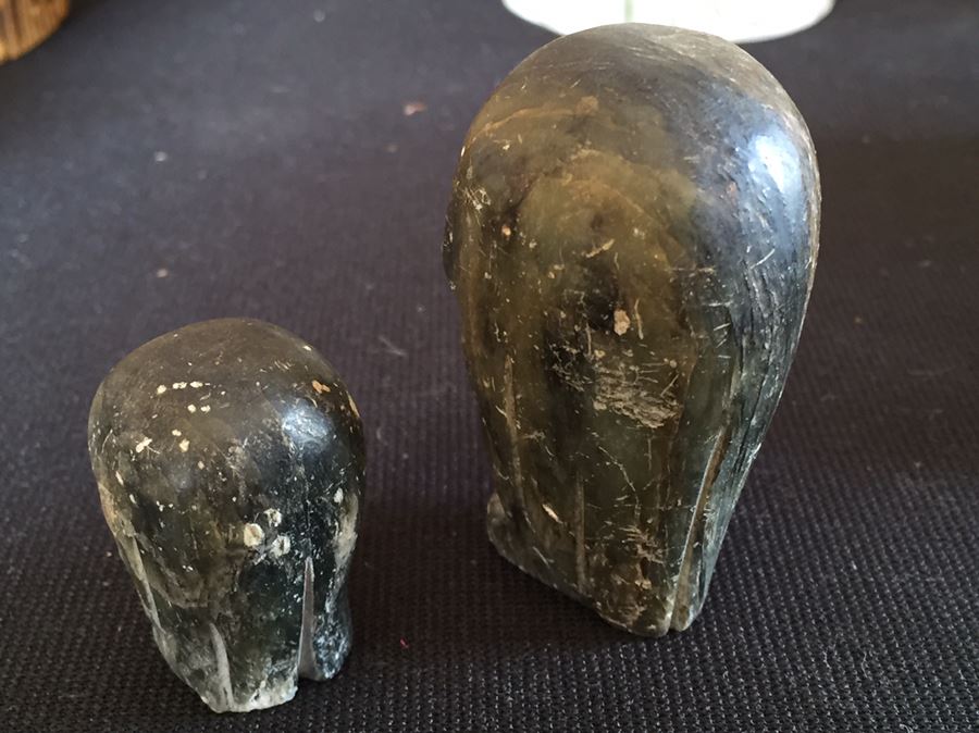 Collection Of Owls Including A Pair Of Alaskan Inuit Carved Soapstone Figures Signed Kenock [Photo 9]