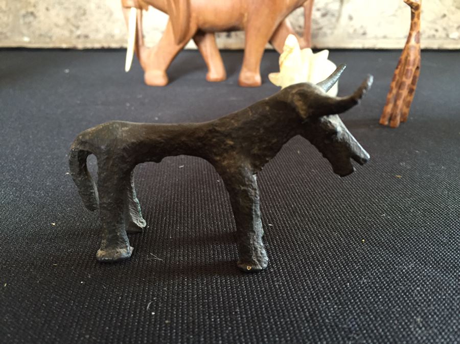 Collection Of Various Wood And Stone Carved Animals And Metal Sculpture Animals [Photo 11]