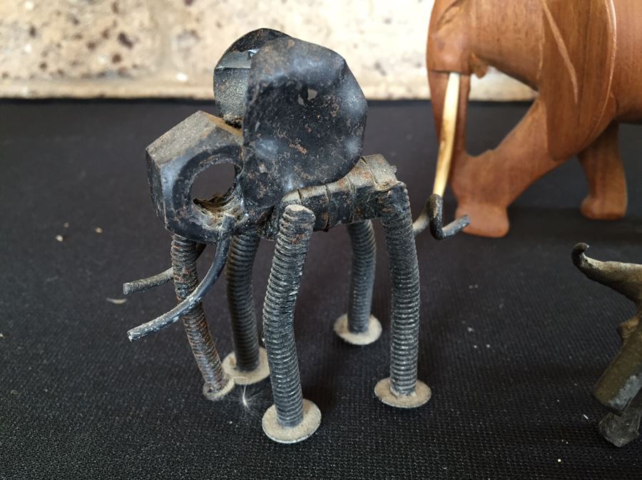 Collection Of Various Wood And Stone Carved Animals And Metal Sculpture Animals [Photo 3]