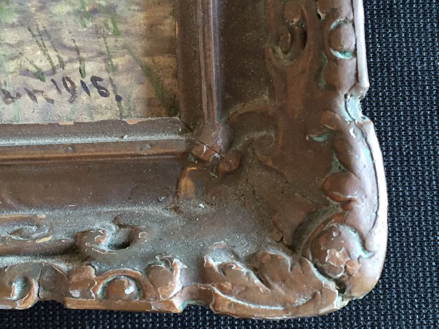 1915 Original Ben Austrian Painting In Vintage Frame [Photo 6]