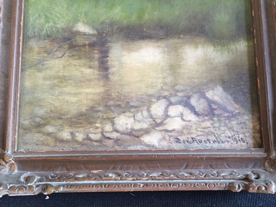 1915 Original Ben Austrian Painting In Vintage Frame [Photo 2]