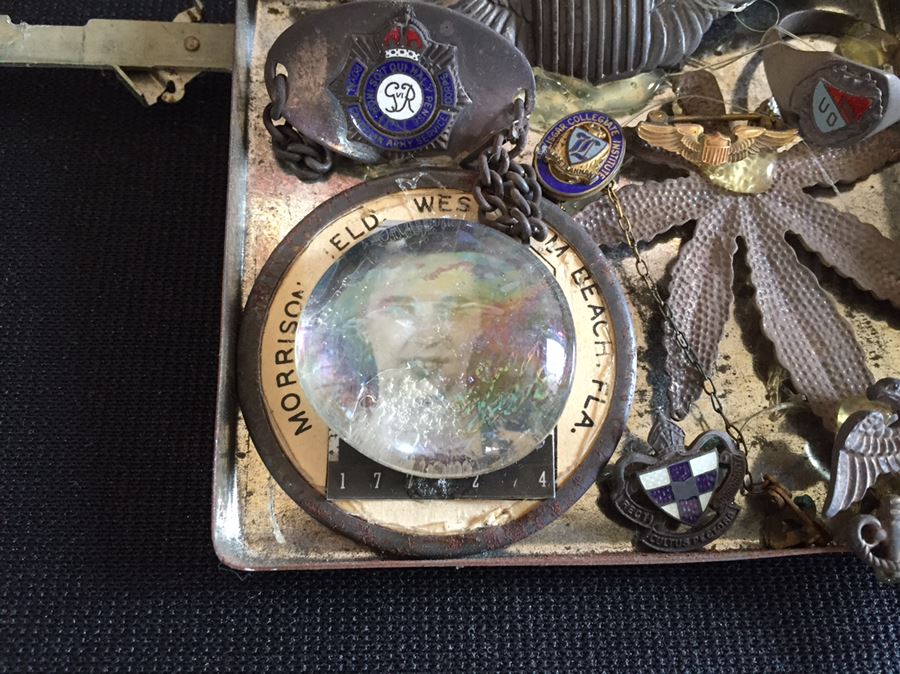 Very Cool Folk Art Piece With Various Military Metals And Rings [Photo 6]