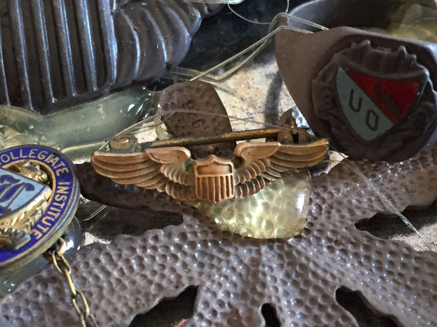 Very Cool Folk Art Piece With Various Military Metals And Rings [Photo 10]