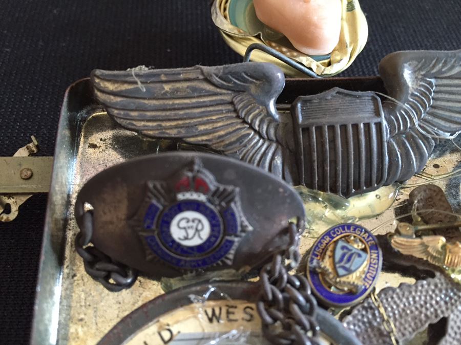 Very Cool Folk Art Piece With Various Military Metals And Rings [Photo 7]