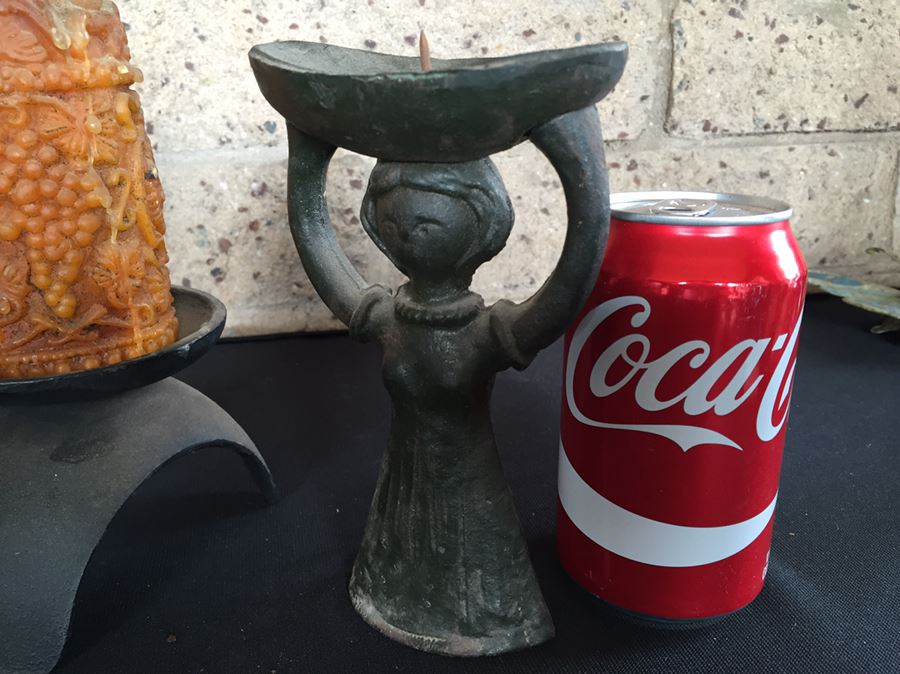 Various Metal Candle Holders And Ornate Footed Bowl [Photo 12]