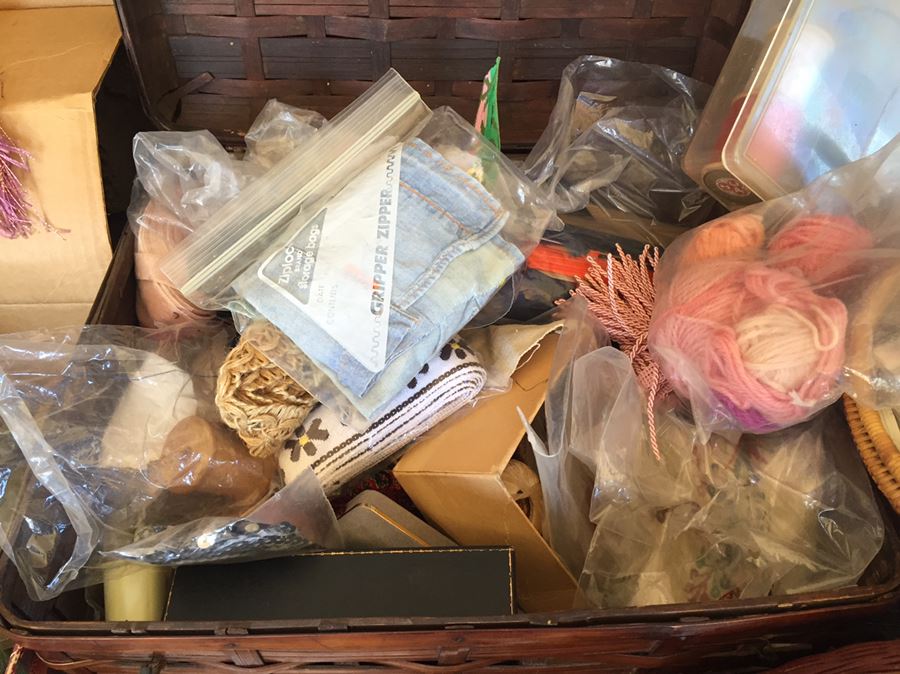 Huge Lot Of Sewing, Crafting Items, Baskets And Box Lot [Photo 11]