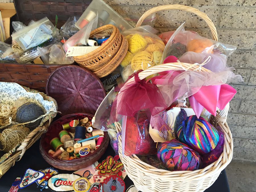 Huge Lot Of Sewing, Crafting Items, Baskets And Box Lot [Photo 22]