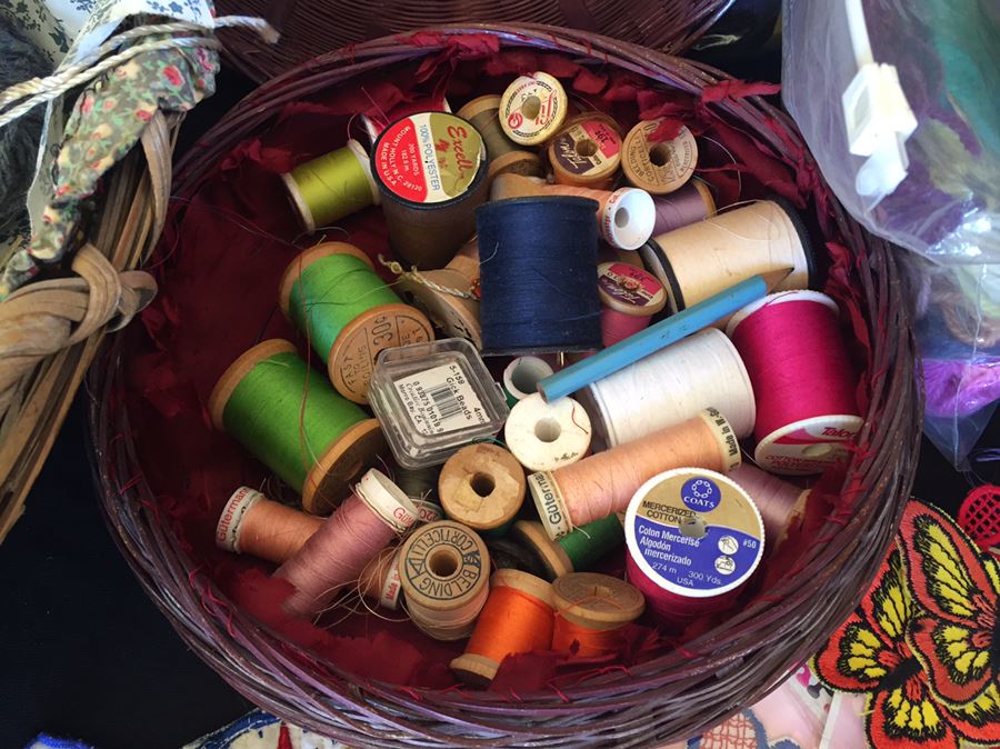 Huge Lot Of Sewing, Crafting Items, Baskets And Box Lot [Photo 16]