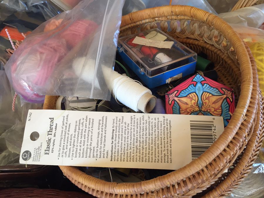 Huge Lot Of Sewing, Crafting Items, Baskets And Box Lot [Photo 20]