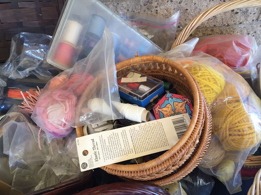 Huge Lot Of Sewing, Crafting Items, Baskets And Box Lot [Photo 12]