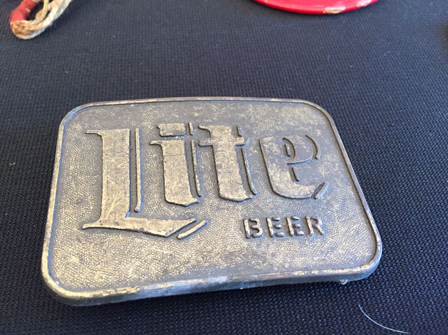 Men's Keepsake Lot Includes Various Metals, Ribbons, Beer Patches And Belt Buckles, Zippo Lighter, Bracelets And More [Photo 4]